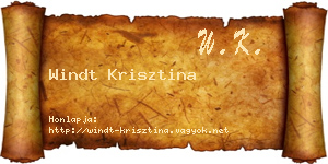 Windt Krisztina névjegykártya